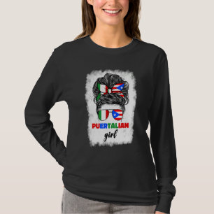 Half Italian And Puerto Rican Rico Italy Flag Girl T-Shirt