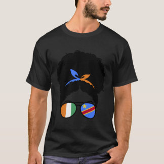 Half Ivorian Half Congolese Afro Ivory Coast And C T-Shirt