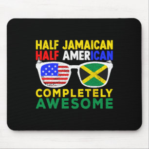 Half Jamaican Half American Independence Day Jamai Mouse Pad