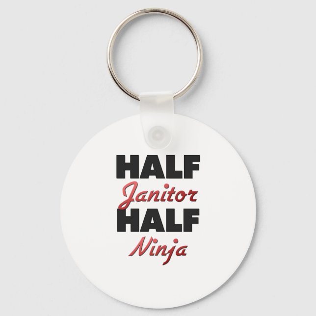 Half Janitor Half Ninja Key Ring (Front)