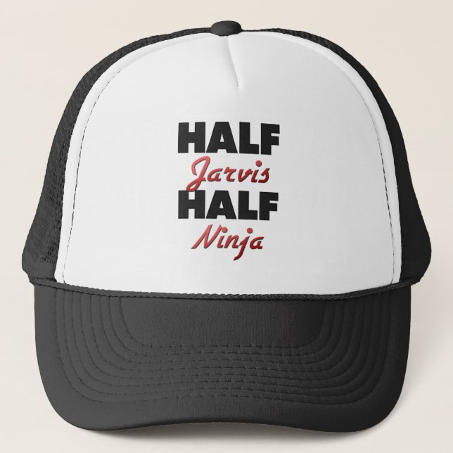 Half Jarvis Half Ninja Trucker Hat (Front)