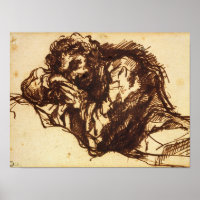 Half length portrait of a man bending over