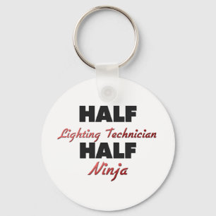 Half Lighting Technician Half Ninja Key Ring