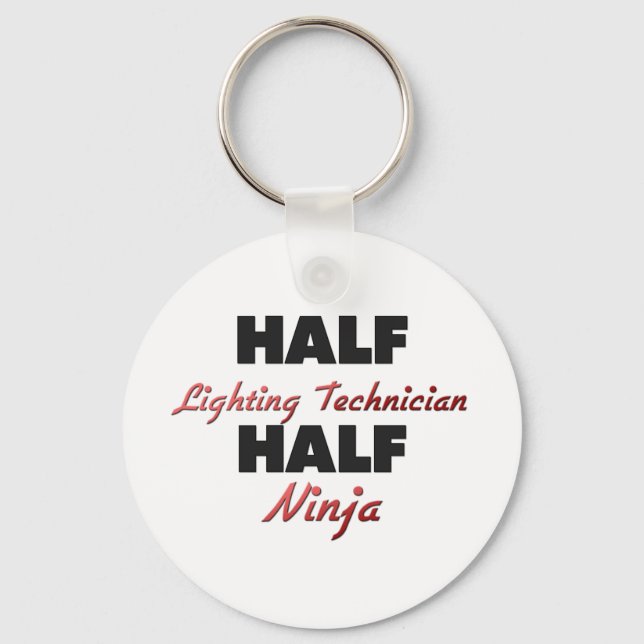 Half Lighting Technician Half Ninja Key Ring (Front)