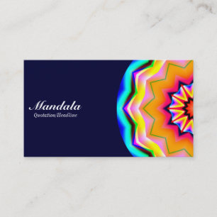 Half Mandala 01 - Dark Navy Business Card