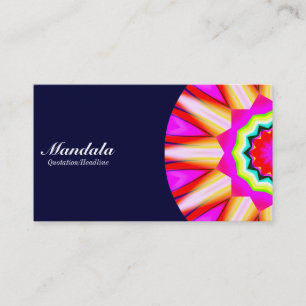 Half Mandala 05 - Dark Navy Business Card
