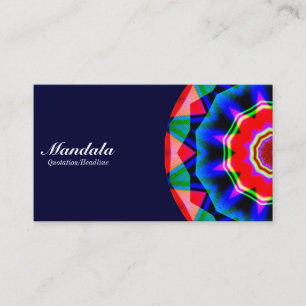 Half Mandala 06 - Dark Navy Business Card
