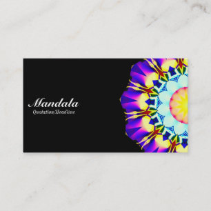 Half Mandala 070714 - Black Business Card