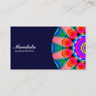 Half Mandala 07 - Dark Navy Business Card