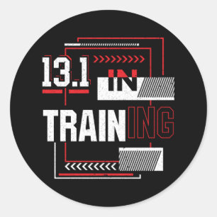 Half Marathon 13.1 in Training Abstract Runner Classic Round Sticker