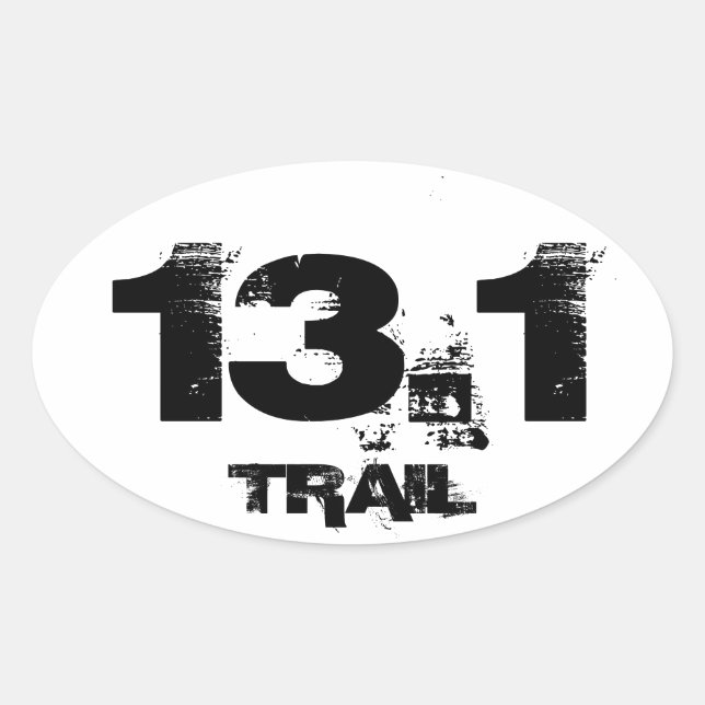 Half Marathon 13.1 TRAIL Oval Vehicle Decal Sticker (Front)