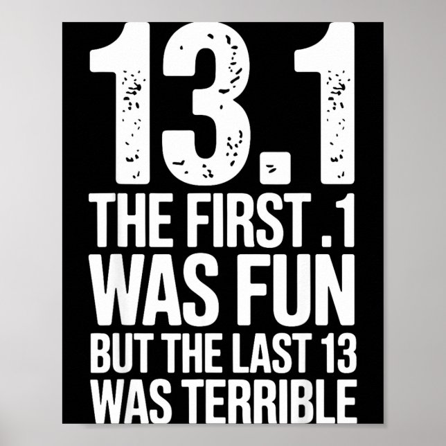 Half Marathon Art For Men Women 13.1 Half Marathon Poster (Front)