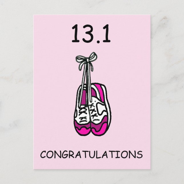 Half Marathon Congratulations for Her. Postcard (Front)