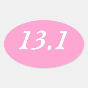 Half Marathon Oval Sticker (Pink)