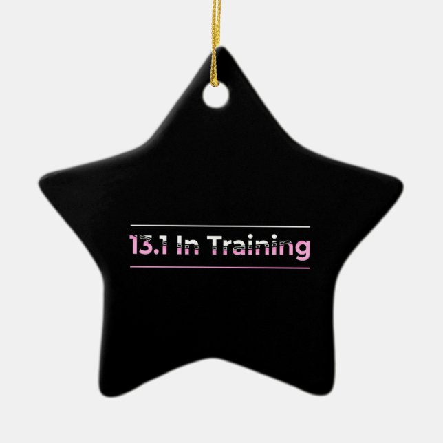 Half Marathon Runner - 13.1 in Training Ceramic Tree Decoration (Front)