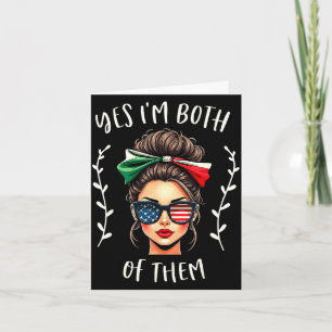 Half mexican american both of mexico usa flag card