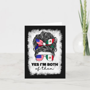 Half Mexican And American Mexico America Usa Flag  Card