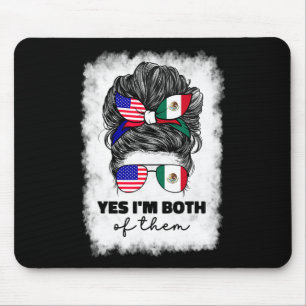 Half Mexican And American Mexico America Usa Flag Mouse Pad