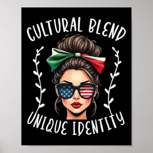 Half Mexican Half American Usa Flag Mexican Americ Poster