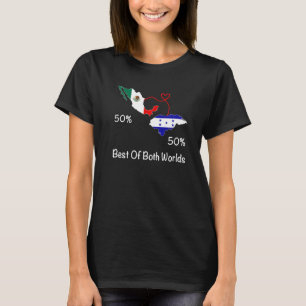 Half Mexican Half Honduran Flag Map Mexico Catrach T-Shirt