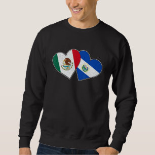 Half Mexican Half Salvadorian Flag Heart Mexico El Sweatshirt