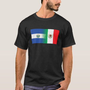 Half Mexican Half Salvadorian Flag Mexico El Salva T-Shirt