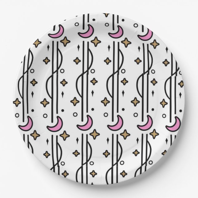 Half Moon and Stars Paper Plate Craft (Front)