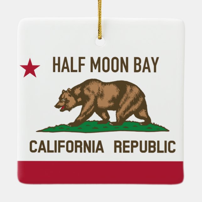 Half Moon Bay CA Ceramic Ornament (Back)