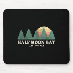 Half Moon Bay Ca Vintage Throwback Tee Retro 70s D Mouse Pad