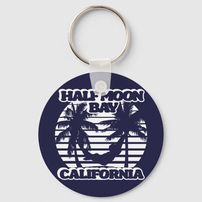 Half Moon Bay California Key Ring (Front)