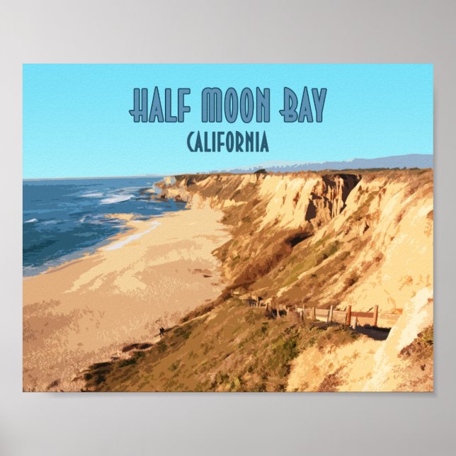 Half Moon Bay California Vintage Poster (Front)