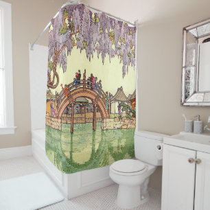Half Moon Bridge Yoshida Toshi 1941 Shower Curtain