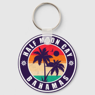 Half Moon Cay Bahamas Retro Vintage Vacation 60s Key Ring