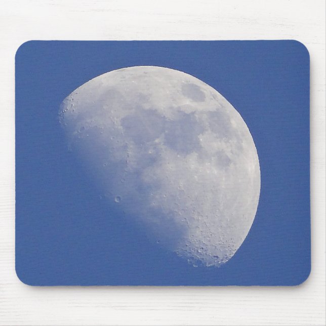 Half moon in blue sky mouse pad (Front)