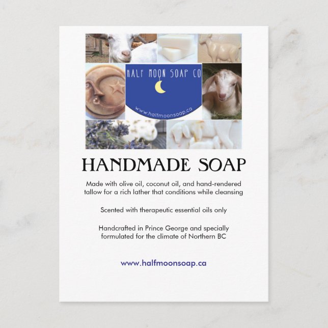 Half Moon soap info card collage (Front)