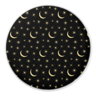 Half Moon Stars Universe Space Lover Astronomy Ceramic Knob