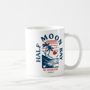 Half Moon Y California Retro Surfer Vintage Beach Coffee Mug