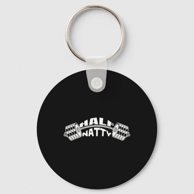 Half Natty Bodybuilder Meme Steroids Athletic Fitn Key Ring (Front)