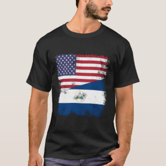 Half Nicaraguan Flag Nicaragua Usa T-Shirt