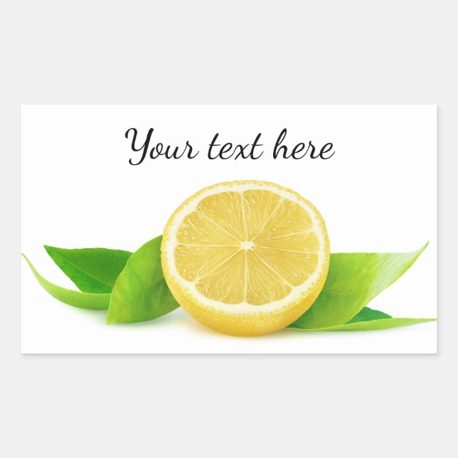 Half of lemon rectangular sticker (Front)