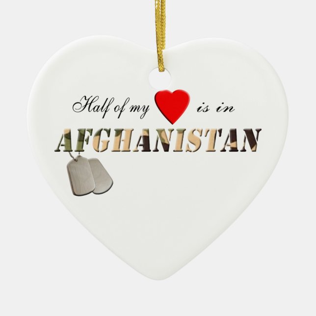 Half of my Heart is in Afghanistan Ornament (Front)