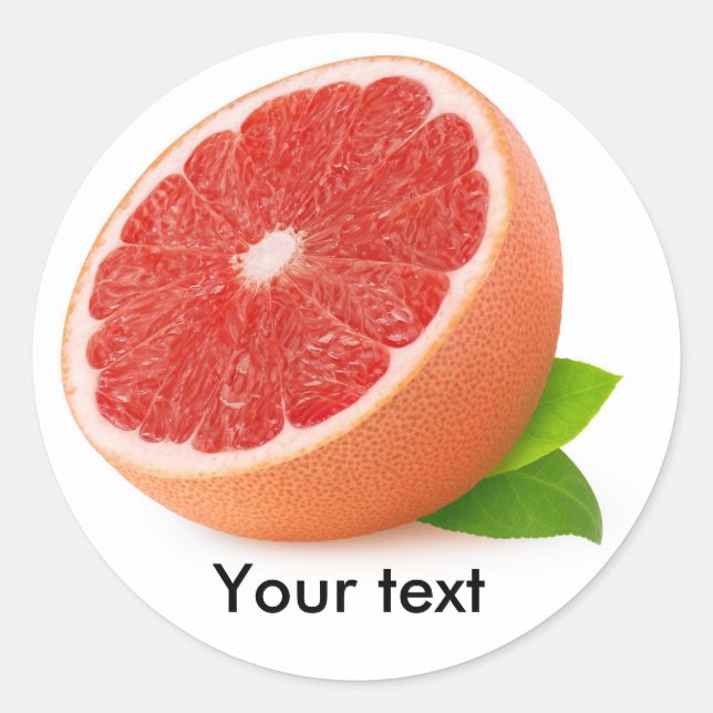 Half of pink grapefruit classic round sticker (Front)