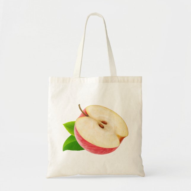 Half of red apple tote bag (Front)