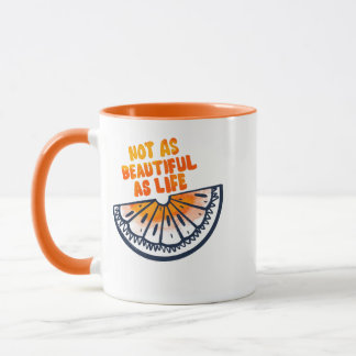 Half Orange Minimal Sketch Illustration Fruit Art Mug