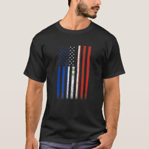 Half Paraguayan Flag Vintage American Inside Me T-Shirt