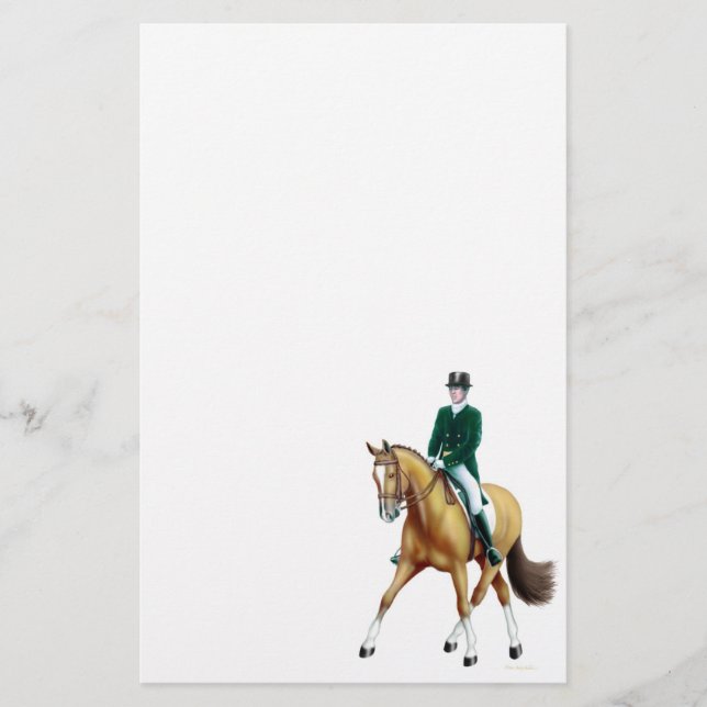 Half Pass Bay Dressage Horse Stationery (Front)