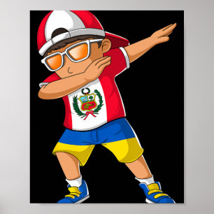 Half Peruvian Half Ukrainian Boy Peru Ukraine Flag Poster