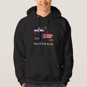 Half Puerto Rican Half Dominican Flag Map Combined Hoodie