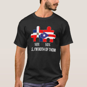 Half Puerto Rican Half Dominican Flag Map Combined T-Shirt