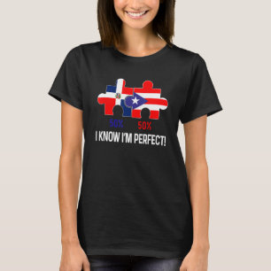 Half Puerto Rican Half Dominican Flag Map Combined T-Shirt